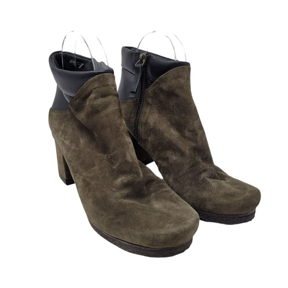 Audley London Boots Size EU 37 Womens Chucky Heel Brown Suede Made in Spain